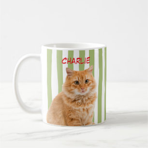 Anpassad husdjursfoto Kattmamma Hundälskare Grön r Kaffemugg