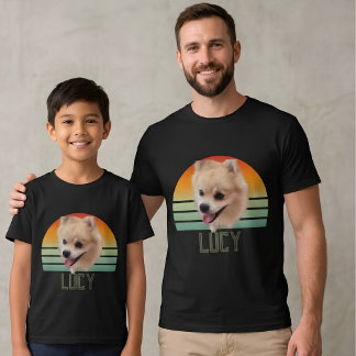 Anpassad husdjursfoto med namn hund Personlig gåva T Shirt