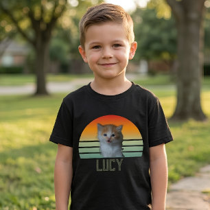 Anpassad husdjursfoto med namn Katt Personligt gåv T Shirt