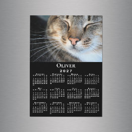 Anpassad husdjursfoto namn 2027 kalender svart mag