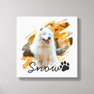 Anpassad husdjursfoto & namn Modern penseldragsmug Canvastryck