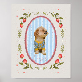 Anpassad husdjursfoto & namn Personlig hundporträt Poster