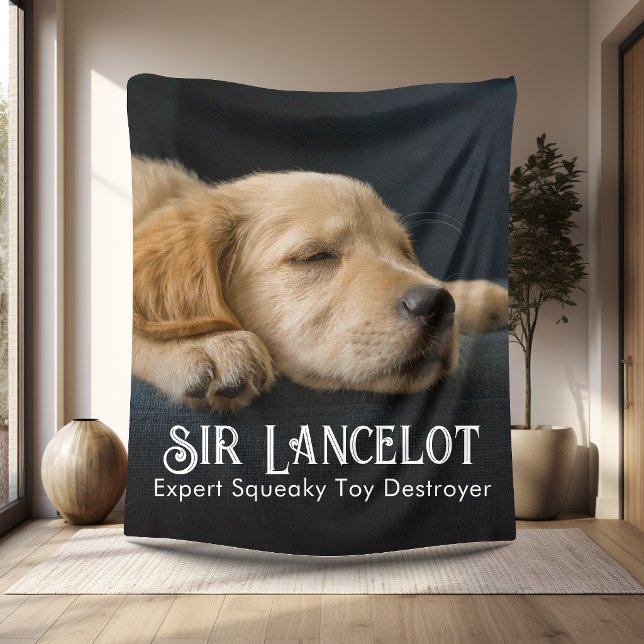 Anpassad husdjursfoto personlig fleecefilt (Custom Pet Photo Personalized Fleece Blanket 50x60 with Pet Name, Special Talent.)