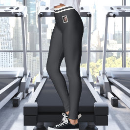 Anpassad husdjursfoto text Söt varm neutral Kaviar Leggings