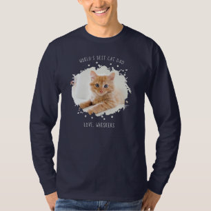 Anpassad husdjursfoto Världens bästa kattpappa T Shirt