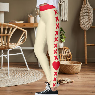 Anpassad husdjurskattmamma vit röd randig mönster  leggings