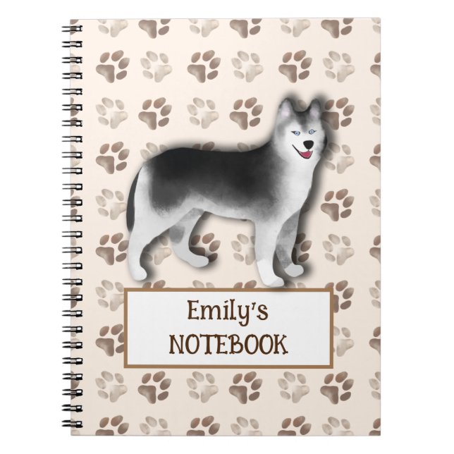 Anpassad Husky-anteckningsbok - Sött hundpresent f Anteckningsbok (Framsidan)