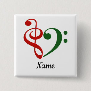 Anpassad i Älskare på Treble Clef Heart Music Knapp