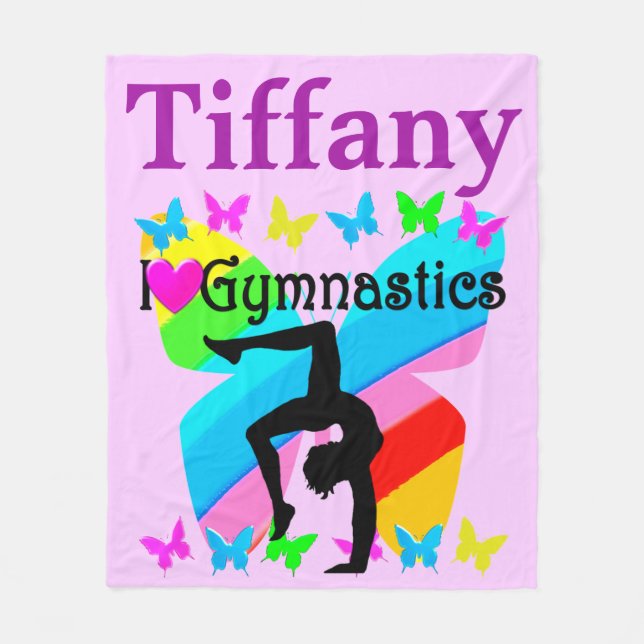 ANPASSAD I KÄRLEK GYMNASTICS PERSONLIG BLANKET FLEECEFILT (Framsidan)