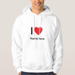 Anpassad I Love You Hoodie – Personligt Namn Hjärt