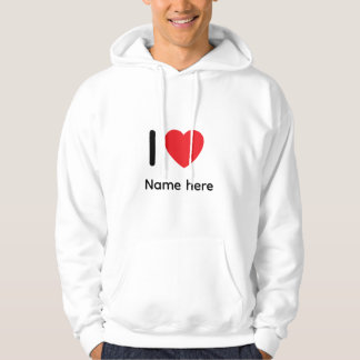 Anpassad I Love You Hoodie – Personligt Namn Hjärt
