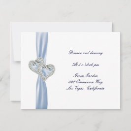 Anpassad Ice Blue Hearts Mottagningskort Inbjudningar
