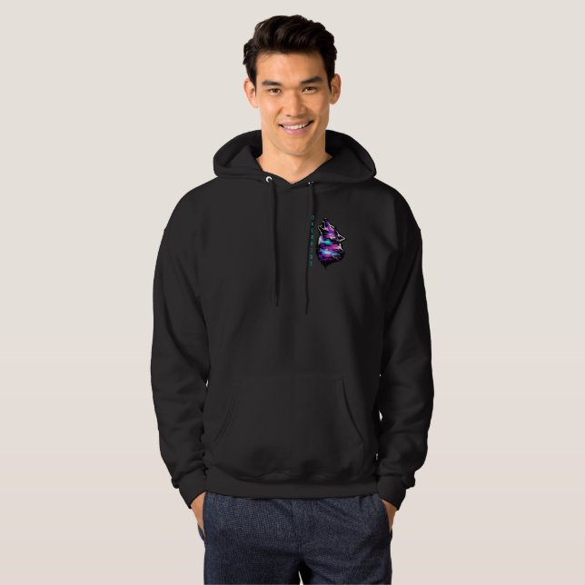 Anpassad ID-åsidosättning Wolf Glitch Cyberpunk Do Hoodie (Hel framsida)