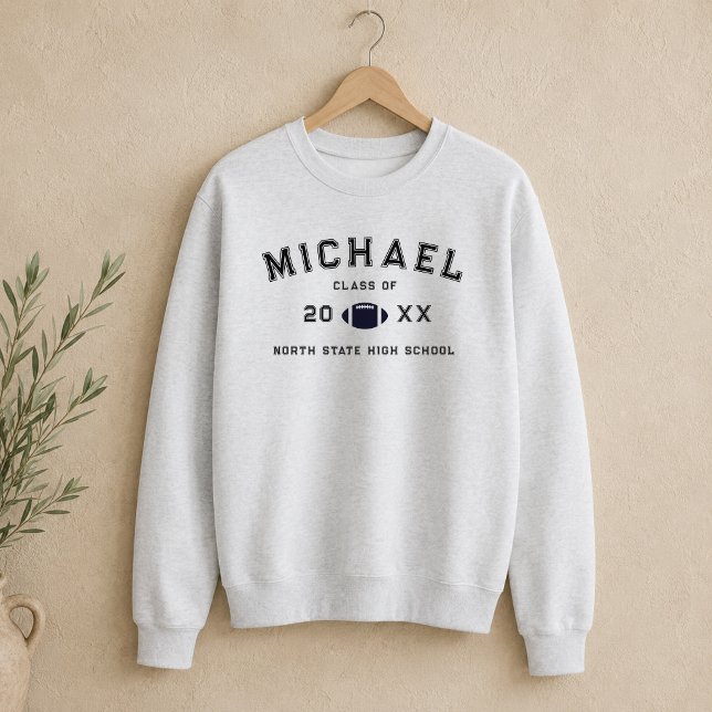 Anpassad idrottsstudentexamen för atlet lång ärmad tröja (Varsity Letter Sports Graduation Custom Athlete Sweatshirt)