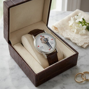 Anpassad illustration av brud och brudgum - bröllo armbandsur