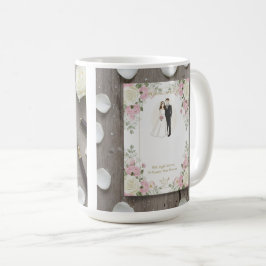 Anpassad illustration av brud och brudgum kaffemugg