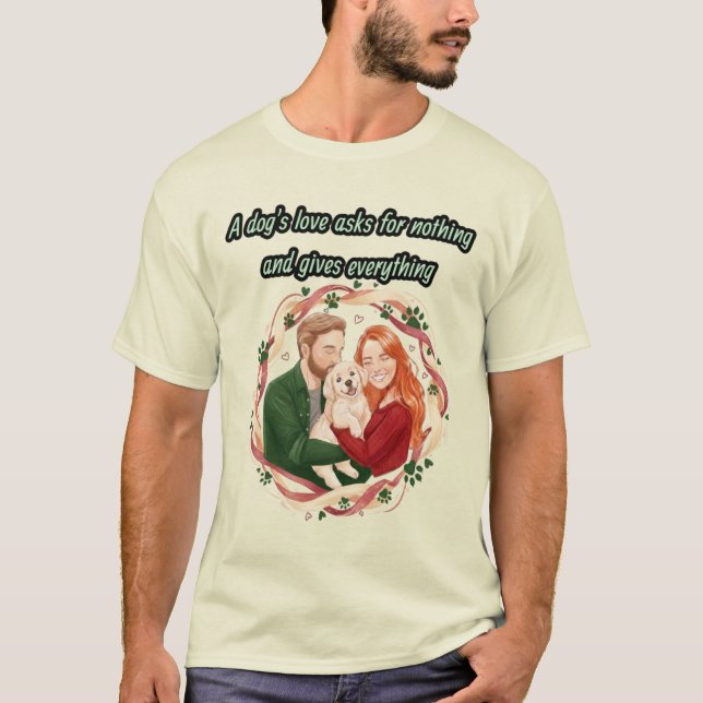 Anpassad illustration av hundpappa t shirt (Framsida)