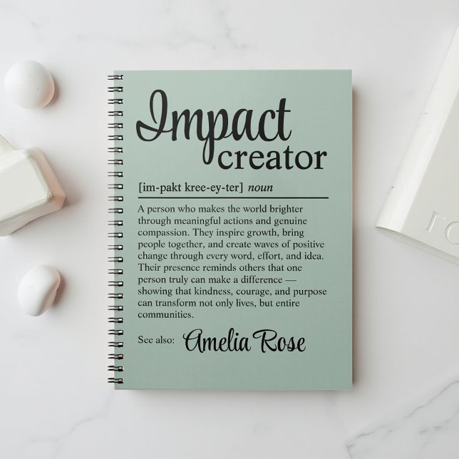 Anpassad Impact Creator Definition Uppskattning Anteckningsbok (Skapare uppladdad)