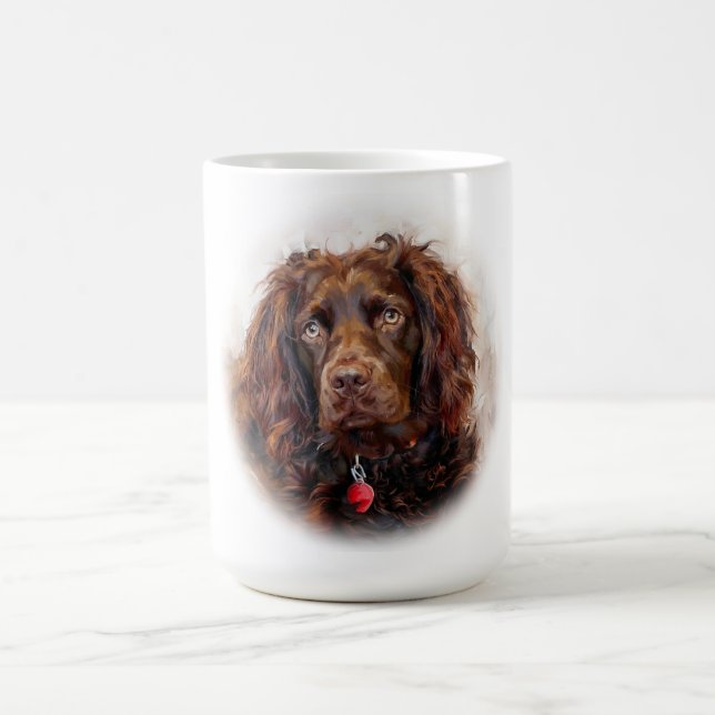 Anpassad Impressionistisk Boykin Spaniel Porträttm Kaffemugg (Center)
