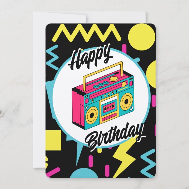 Anpassad inbjudan - Retro 80- och 90-tals tema fes (Framsida)