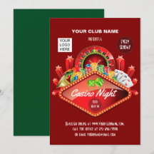 Anpassad inbjudan till Club Casino Night Party