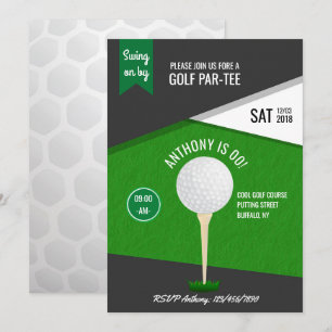 Anpassad inbjudan till Golf-tema-Födelsedagsfest