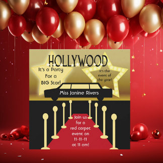 Anpassad inbjudan till Hollywood Glamor Birthday