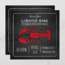 Anpassad inbjudan till Lobster Bake/Boil Chalkboar