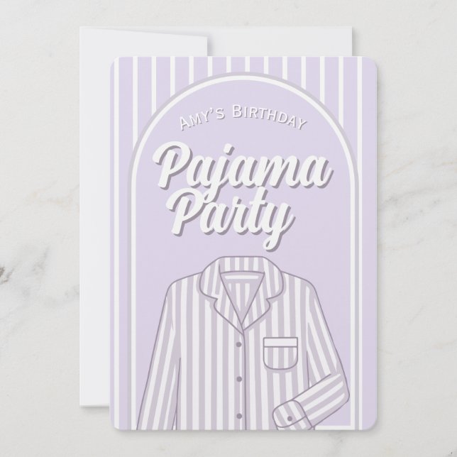 Anpassad Inbjudan - Tjejers Pyjamasparty (Framsida)