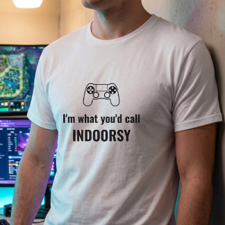 Anpassad Indoorsy Gamer - Grafisk Anpassad Citat T Shirt