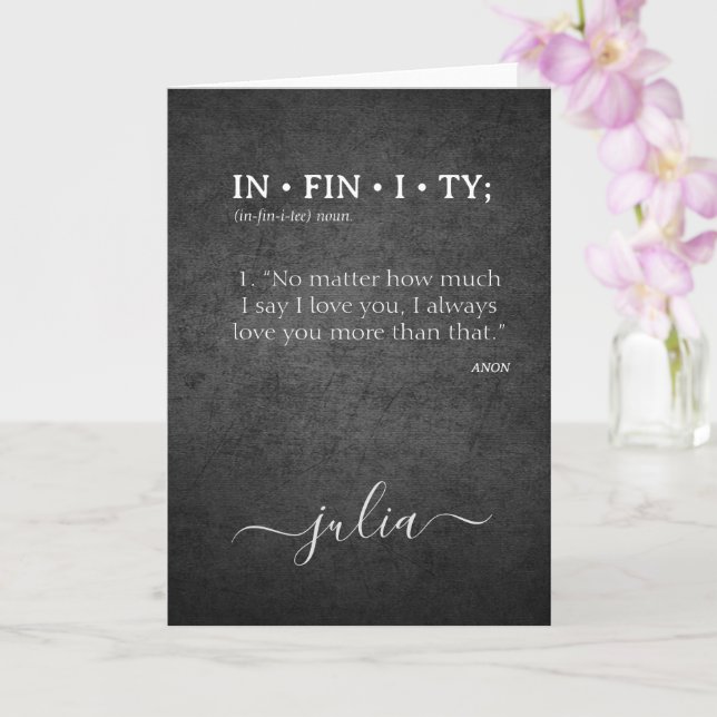 Anpassad INFINITY Kärlek till dig mer Ordbok Defin Kort (Orkide)