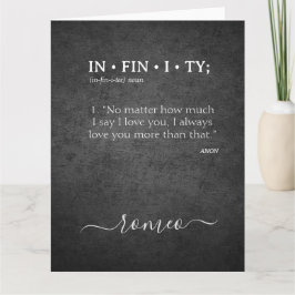 Anpassad INFINITY Kärlek till dig mer Ordboksdefin Kort