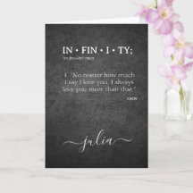 Anpassad INFINITY Kärlek till dig mer Ordboksdefin