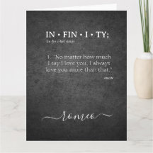 Anpassad INFINITY Love you more Ordbok Definition