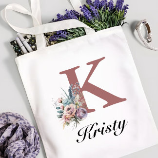 Anpassad Initial & Flicknamn Personlig Monogram Tygkasse