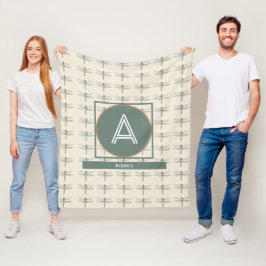 ANPASSAD INITIAL & NAMN DRAGONFLY MÖNSTER FLEECEFILT