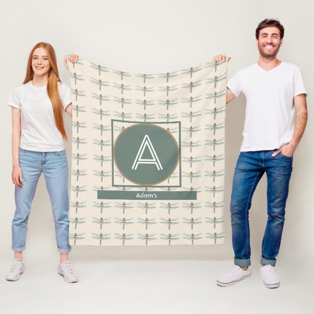 ANPASSAD INITIAL & NAMN DRAGONFLY MÖNSTER FLEECEFILT (På plats)