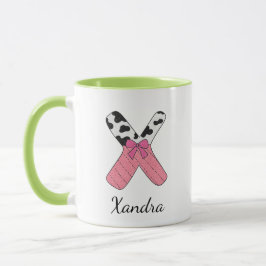 Anpassad initial namn mugg | Rosa ko bokstav X