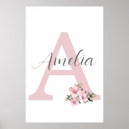 Anpassad Initial Namntryck Personlig Barnkammarsku Poster