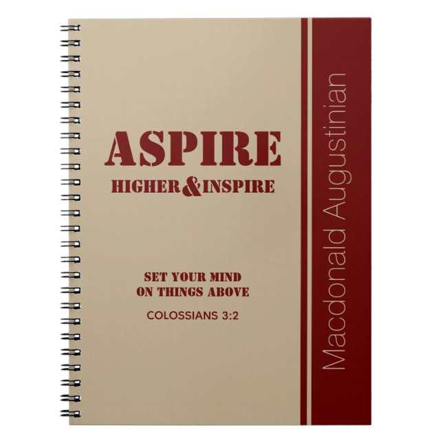 Anpassad Inspirerande ASPIRE Anteckningsbok Journa (Framsidan)