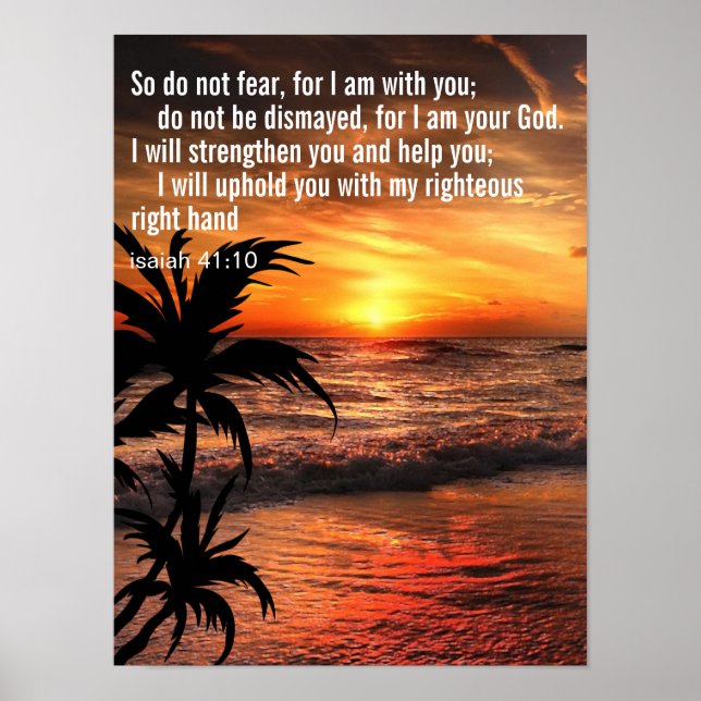 Anpassad Inspirerande Bibelvers Hav Poster (Framsidan)