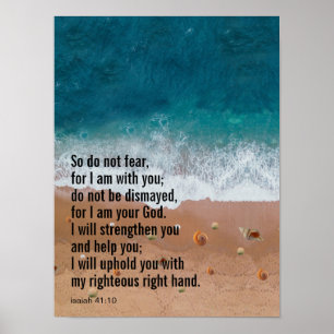 Anpassad Inspirerande Bibelvers Strand Poster
