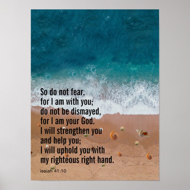 Anpassad Inspirerande Bibelvers Strand Poster (Framsidan)