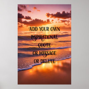 Anpassad Inspirerande Citat Ocean Solnedgång Poste Poster