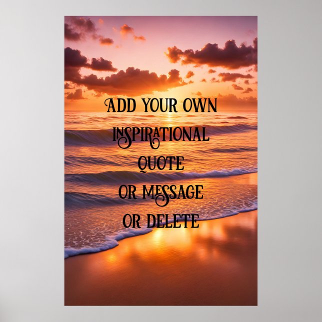 Anpassad Inspirerande Citat Ocean Solnedgång Poste Poster (Framsidan)