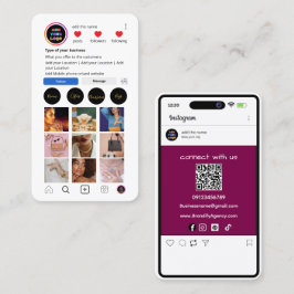 Anpassad Instagram-företagskort | social media QR Visitkort