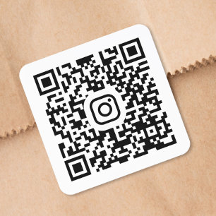 Anpassad Instagram QR-kod Fyrkantigt Klistermärke