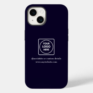 Anpassad iPhone-fodral i marinblå med företagslogo