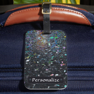 Anpassad Iridescent Abstrakt Färgat Glas Mönster Bagagebricka