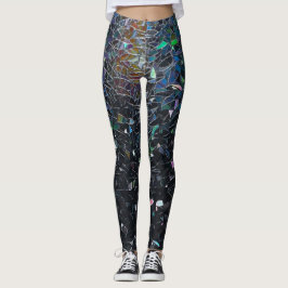 Anpassad Iridescent Abstrakt Färgat Glas Mönster Leggings